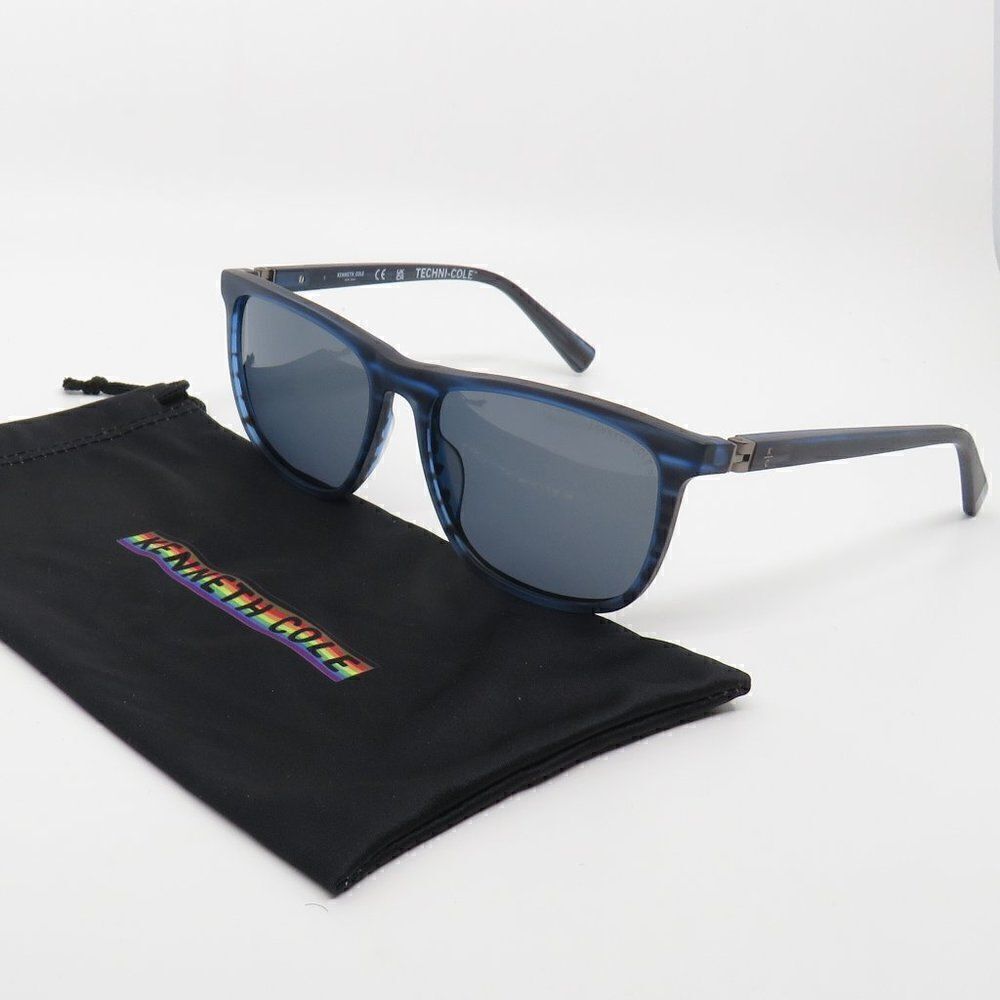 Kenneth Cole Reaction Polarized New KC7259/S 91D Matte Blue/Smoke Sunglasses